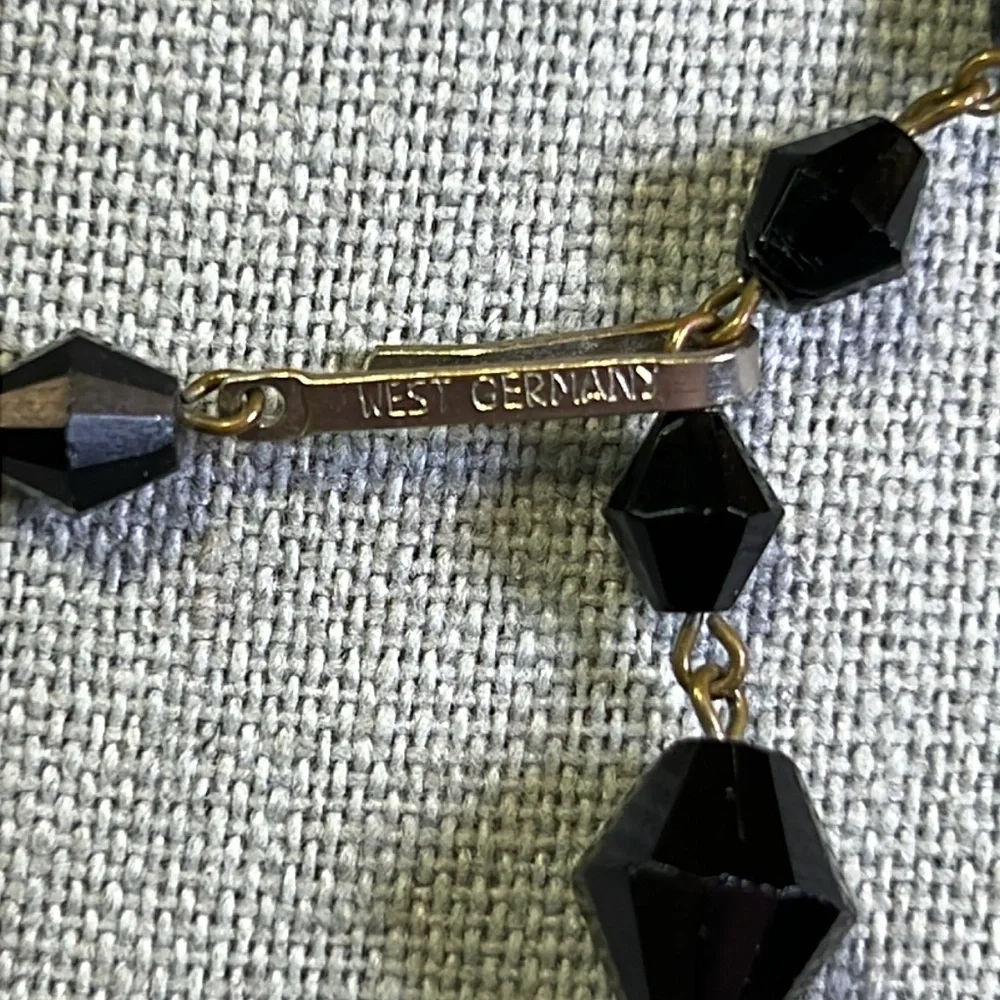 West Germany three strand glass black necklace. Beautiful piece - Picture 2 of 3